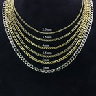 14k Real Solid Gold 2 5-4 5mm Cuban Curb Chain Necklace With Lobster Claw Clasp