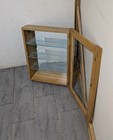 Vintage Rustic Country Wood   Glass Wall Hanging Curio Cabinet Shelf B74