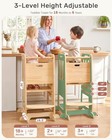 Wingyz Toddler Tower - Anti-tip Natural Wood Learning Stool Helper For Kids