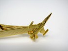 Vintage Collectible Tie Bar Clip  Military Jet Plane Gold Tone 