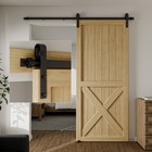 Ccjh 4ft-16ft Sliding Barn Door Hardware Kit Closet For Single doubledoor closet