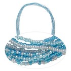 Ten 36  Continuous Strands Clear   Blue Tones With Ab Finish Glass Seed Bead Mix