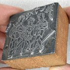 Vtg Grade School Kids W  Books Wood   Metal Letterpress Printing Printer Block