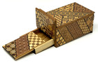 Vintage Japanese Hakone Yosegi Zaiku Secret Puzzle Box Wooden Jewelry stash Box