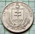 Slovakia 1939 5 Korun  Andrej Hlinka - Politician And Priest Wwii Coinage Km  2