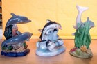 Lot Of 3 Dolphin Figurines - Ceramic - Nice Condition - Free Shipping