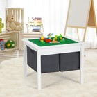 2-in-1 Kids Double-sided Activity Building Block Table W  Storage Drawers White