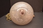 Antique Large 13 5  Frosted Glass Flower Shade Ceiling Light Fixture Art Deco