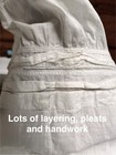 Antique Edwardian White Cotton Lace Undergarment Dress Petticoat Chateau-core