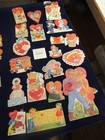 1940s 1950s 1960s Vtg 34 Valentine Children   s Classroom Die Cut Card Lot M18
