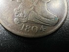 1804 Draped Bust Half Cent Plain 4 Stemless 