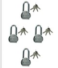 Pack Of 4x Heavy Duty Master Lock Solid Steel Maximum Protection Padlock With 3k