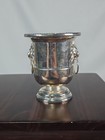 Vintage Lion Head Cup  Made In Sheffield England Silver Plate Toothpick Holder