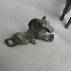 Pair Of 2 Vintage Spoontiques Pewter Miniature Mini Horses Figurines Trinkets 