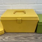 Lot Of Three  3  Vintage Wilson  wil-hold  Sewing Boxes Thread Storage