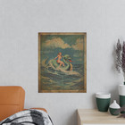 Vintage Loch Ness Monster Wall Art  Nessie Pinup Girl Nautical Cryptid Decor