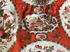 New Vintage Chinoiserie Valance In Red With Birds  Pagodos  Flowers  Confab Fa