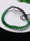 Grade A Icy Green Jadeite Jade Coin Beads Bracelet Bangle 0501