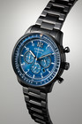 New Citizen Eco-drive Chronograph Blue Dial 44mm Black Ip Men s Watch Ca4505-80l