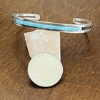 Native American Navajo Patrick Smith Sterling Silver Turquoise Cuff Bracelet