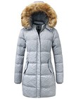  Women s Winter Thicken Puffer Coat Warm Jacket With Faux Fur Removable Hood 