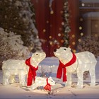 In outdoor 3pcs Christmas Decor 27 5in White Polar Bear Family For Party Holiday