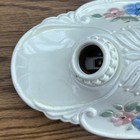Vtg 1930 s Floral Porcelain 2 Bulb Double Light Fixture Flower Porcelier Ceiling