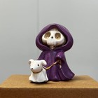 Adorable Skull Grim Reaper Statue With Ghost Statue Figurine  Walking Dog
