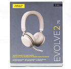 Jabra Evolve2 75 Uc Wireless Bluetooth Usb-c On-ear Headphones - Beige  hsc150w 