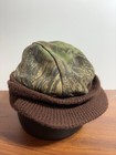 Vintage 80s 90s Trapper Camo Short Brim Hunting Hat Osfm Insulated Ear Flaps