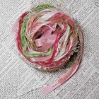 Fiber Art Yarn Journal Scrapbook Mixed Media Gift Wrap 24 Yds  shabby Chic 