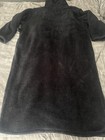 Ross Michaels Robe Mens 2xl Black Gray Sherpa Fleece Hooded Bathrobe Belted Long