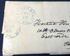 U s  1844 Stampless Cover Blue Hand Cancels   Paid 12c Harrisburg - Philadelphia