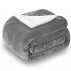 Large Sherpa Fleece Blanket 400 Gsm Super Soft Reversible Warm Sofa Bed Throws