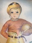 Vintage 3d Embossed Boy Football Player Framed