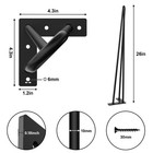26 hairpin Table Legs 4pcs Coffee Desk With Rubber Floor Protectors 880lbs Load