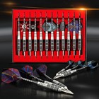 12 Steel Tip Darts 22g Set For Dartboard  Men s Gift Box