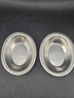 Set Of 2 Wilton Armetale Flutes Pearls Oval Footed Snack Bowls 5 5  Rwp Pewter