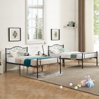 Set Of 2 Twin Size Metal Bed Frame Platform Mattress Foundation For Kids Bedroom