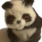 Vintage Real Mink Fur Covered Glass Eyes Panda Bear Stuffed Animal 4  Artisan