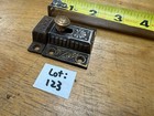Vintage Cabinet Door Latch  Cast Iron  Brass Knob  Original Finish And Patina