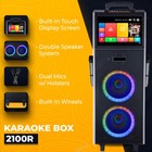 Dual 10  Rechargeable Bluetooth Speaker 4000w Karaoke Machine W 14  Touchscreen