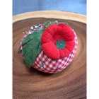 Vintage Gingham Tomato Pin Cushion With Safety Pins   Pins