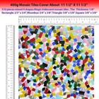 510 Pieces Iridescent Glass Mosaic Tiles For Crafts Mixed 4 Shapes Colorful Sta