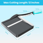 Papercutter 12  Cut Length Guillotine Paper Cutter  Heavy Duty Paper Trimmer Wit
