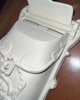 White Victorian Rose Reproduction Cast Iron Wall Mailbox New Mail Opening Slots