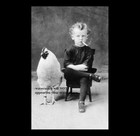 Vintage Freak Child Smoking   Giant Chicken Photo Creepy Crazy Cigarette Boy