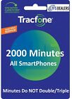 Tracfone 2000 Minutes For Smart Phones -- Direct Refill  Fast   Right