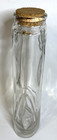 Vintage Clear Glass Bottle W cork Lid 9 5    Tall 3 5    X 2 25    Ann   s House Of Nuts