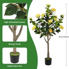 2pcs Fake Plant  4ft Artificial Camellia Flowers Tree Home Decor For Livingroom